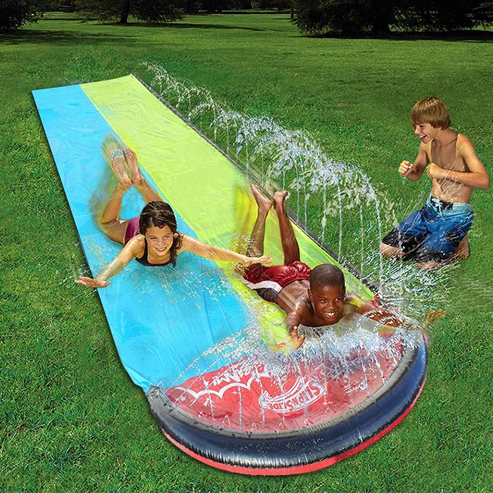
Waterslide with Round Splash Pool Garden Backyard Water Slip and Slide for Kids Adults Easy to Setup Extra Thick Play Water Toy 