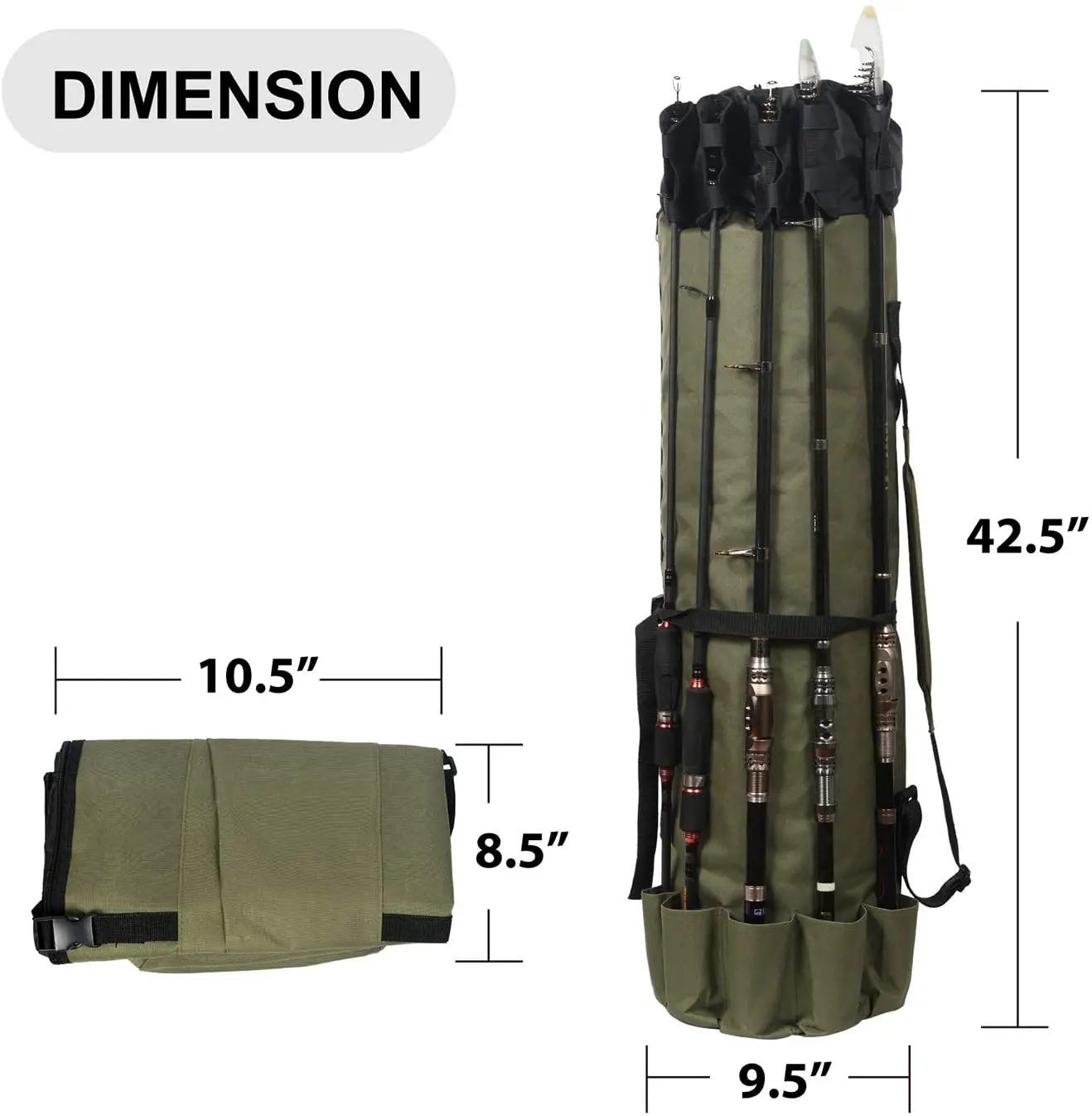 Hot Selling Multi-function Waterproof Durable Fishing Tackle Rod Organizer Bag Fishing Pole Bag
