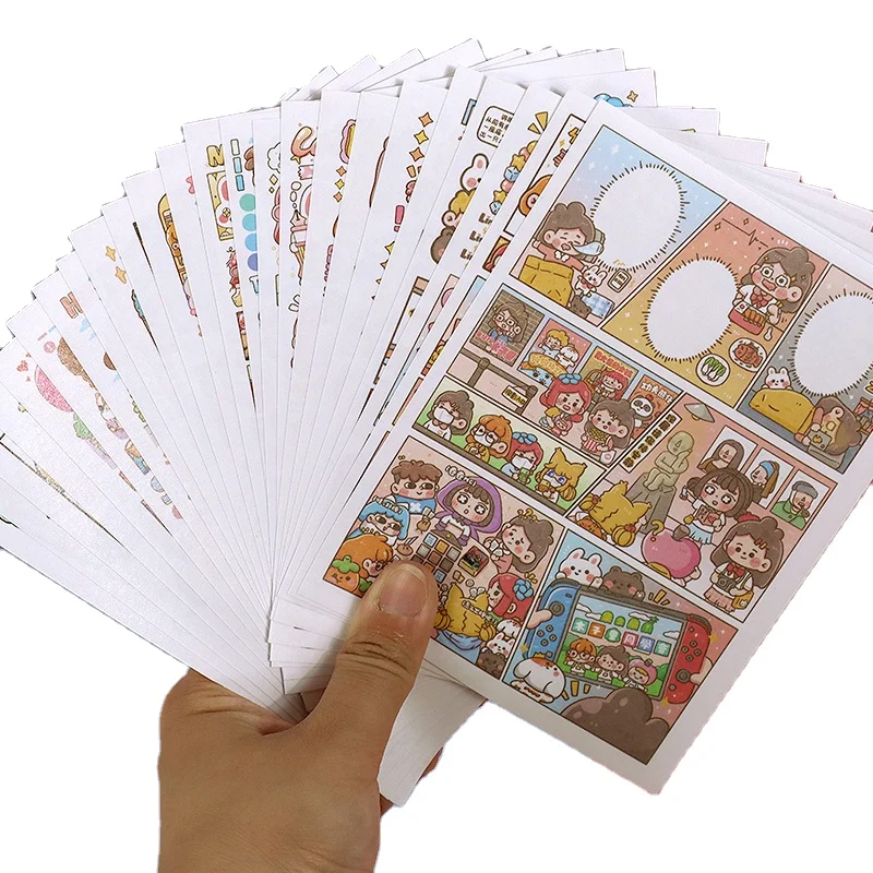 Kawaii Carton Sticker DIY Handbook Decorative Washi Paper for Kids for Diary Stationery Decoration