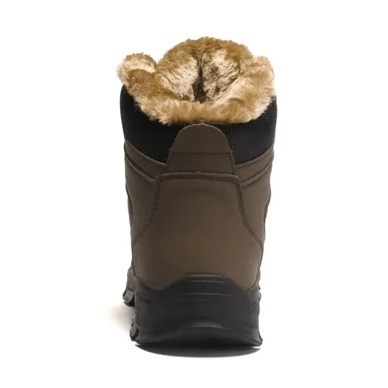 China Hiking Shoes Outdoor Boots with Fur, Wholesale Mens Winter Snow Furry Boots Shoes, Winter Warm Hiking Snow Fur Boots Men