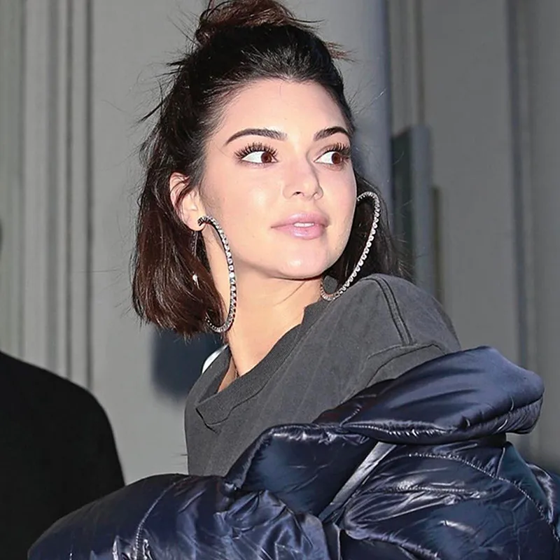 Классические модные потрясающие серьги-кольца Kaimei со стразами и драгоценными камнями для женщин ювелирные изделия Модные серьги-кольца с кристаллами и бриллиантами