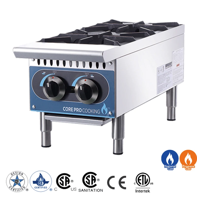 Сверхмощное коммерческое оборудование для приготовления пищи в отеле с 2 горелками газовая плита