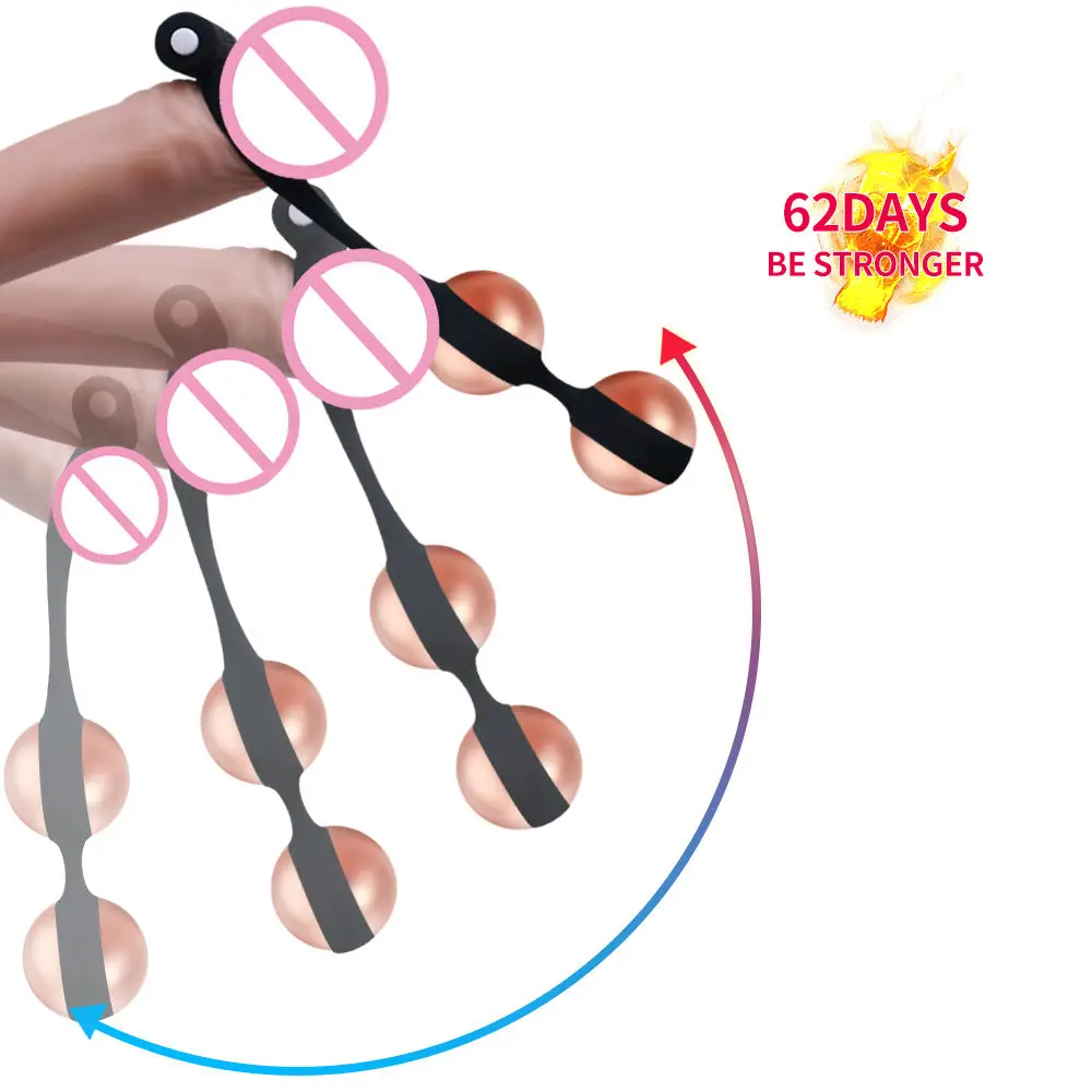 The New Male Training Penis Dumbbell Levator Anus Delay Ejaculation Silicone Metal Penis Erection Ring