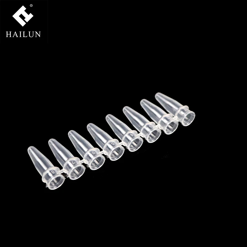 Chinese Manufacturers lab pcr 8 tube strip 0.2ml microcentrifuge conical tube
