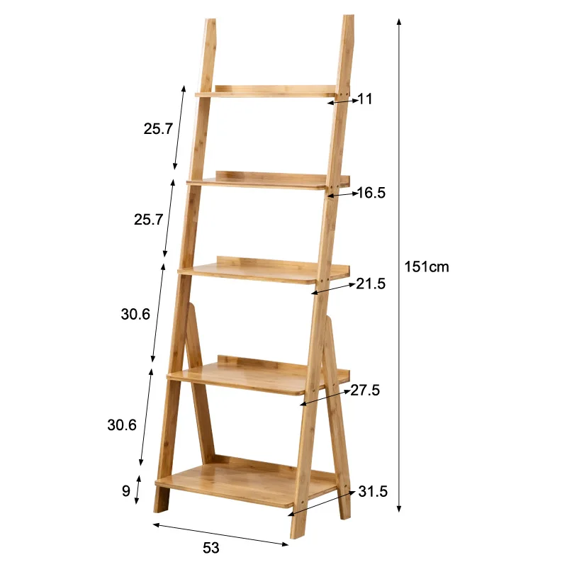 Living room wall mounted shelf floor shelves bookshelves simple bedroom corner storage shelves bamboo trapezoidal multi-tier