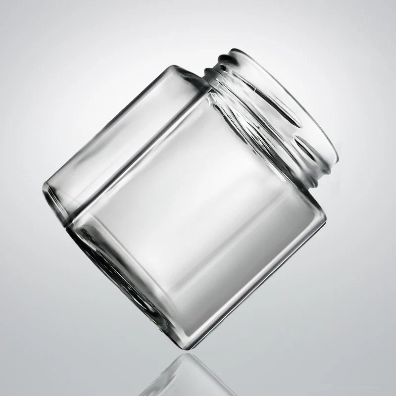 Wholesale Square Honey Glass Jar Jam Glass Jar Bocal en Verr With Lid Storage Food Container 50ml 80ml 100ml 200ml 280ml 380ml