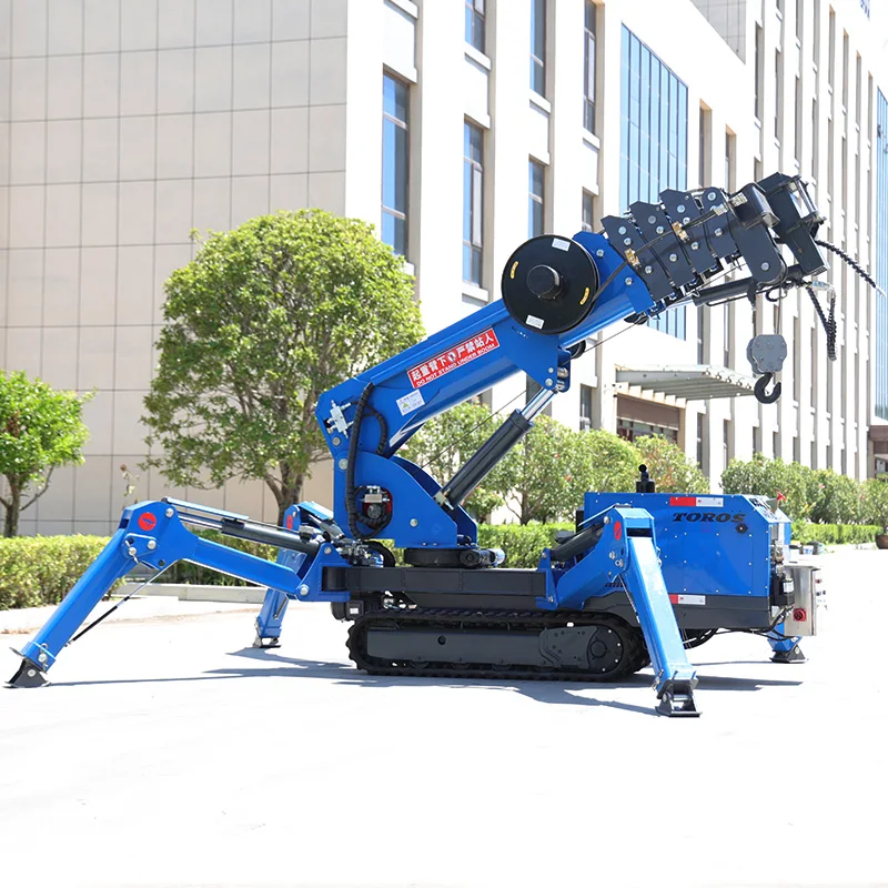 3 Ton Mobile Lifting Spider Crane Fast Delivery 8 Ton Mini Crawler Cranes Best Selling Spider Crane With Long Arm Fly Jib