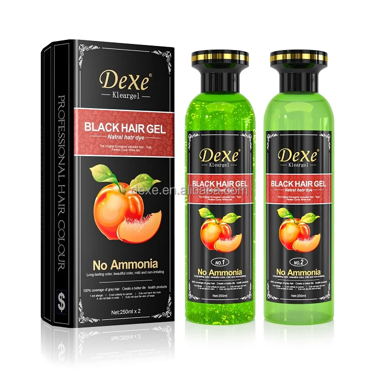 Dexe Organic Herbal 200ml x 2 500ml x 2 Clean Water Gel Shampoo Cream Oil Black Hair Color Dye Original Factory Private Label