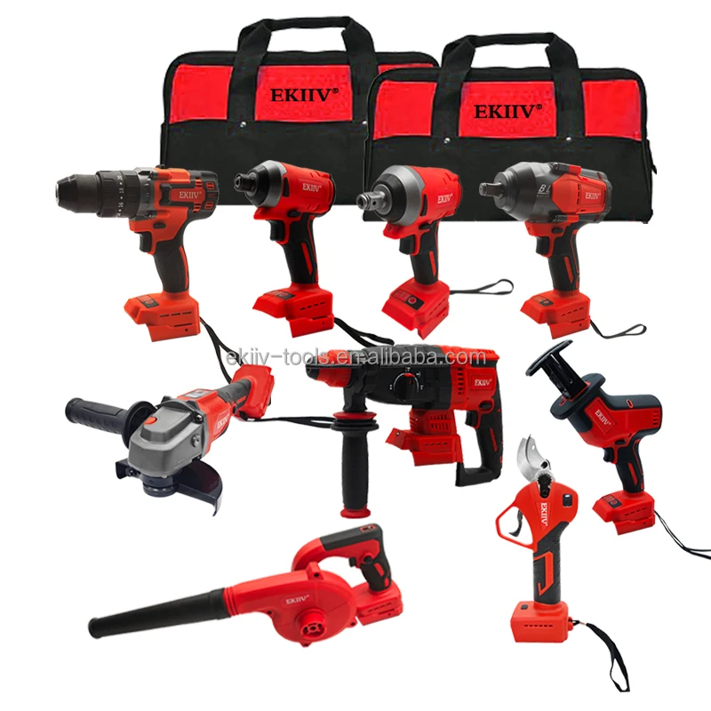 Tool sets electric 21v Portable Cordless Lithium Electric Tool 4-piece N in 1 electrical tool kit set