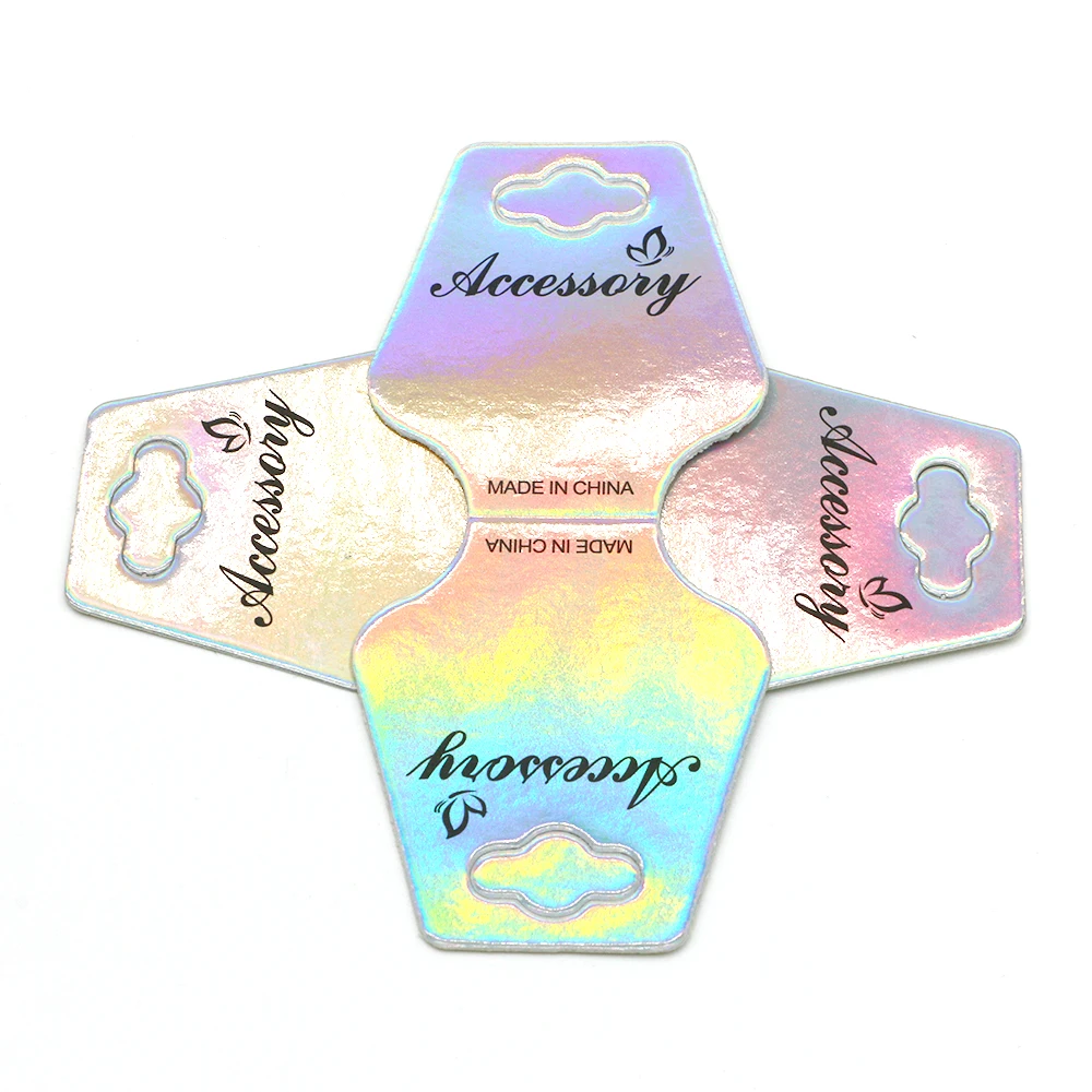 Best Design UV Hang Tag Screen Printed Customer Logo/  Fold Over Price Tags for Accessory Sock and for Hat