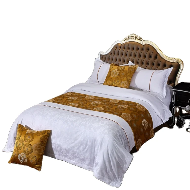 Professional Bed Linen Factory 5 Star Comfortable 4 Pcs Hotel Splicing Linen Bedding Set