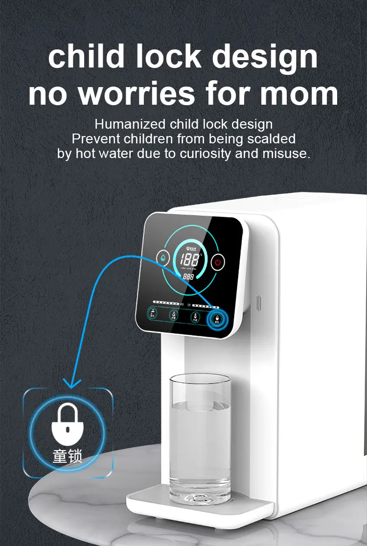 ro water purifier dispenser , tabletop hot  water dispenser portable for home
