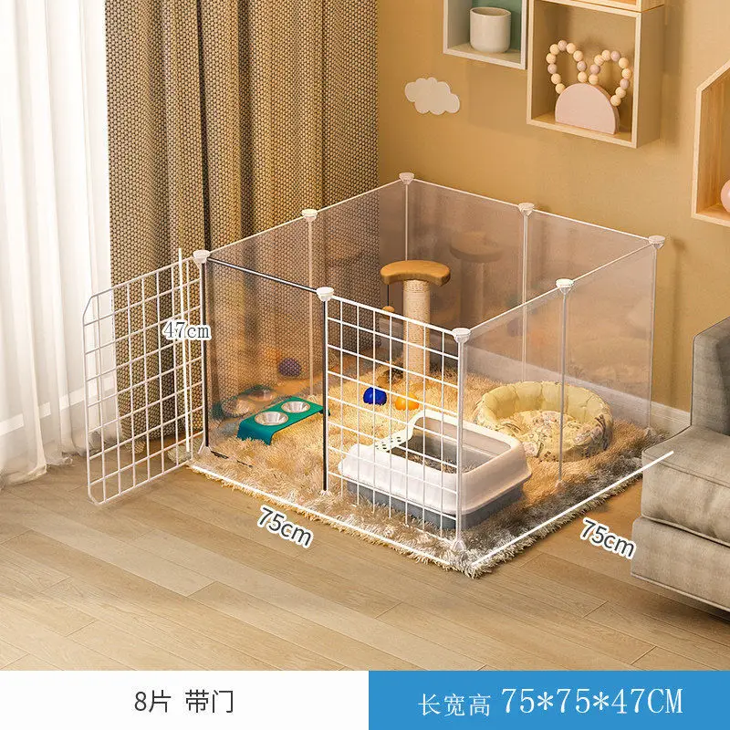 Dog fence Pet indoor with toilet dog cat cage isolation door guardrail Free combination of small and medium dog fence