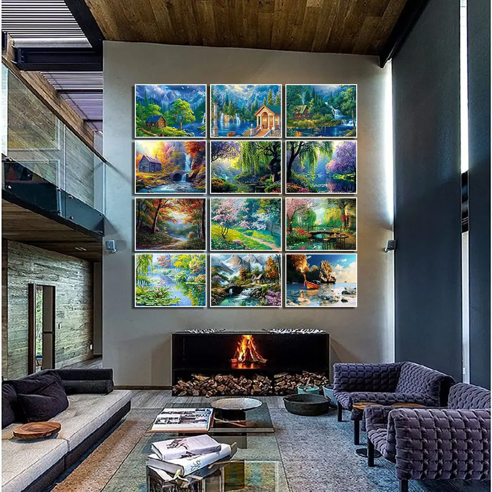 Landscape Series DIY Diamond Painting Tool Home Decor Handcraft Full Drill Cross Stitch Diamond Kits Craft Kits For Adults