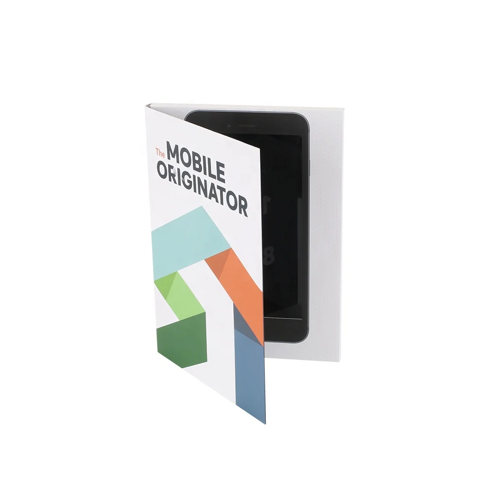 Custom Logo customize video gift brochure cards box 2.4 inch video  brochure sleeve lcd screen a4 video brochure kit card
