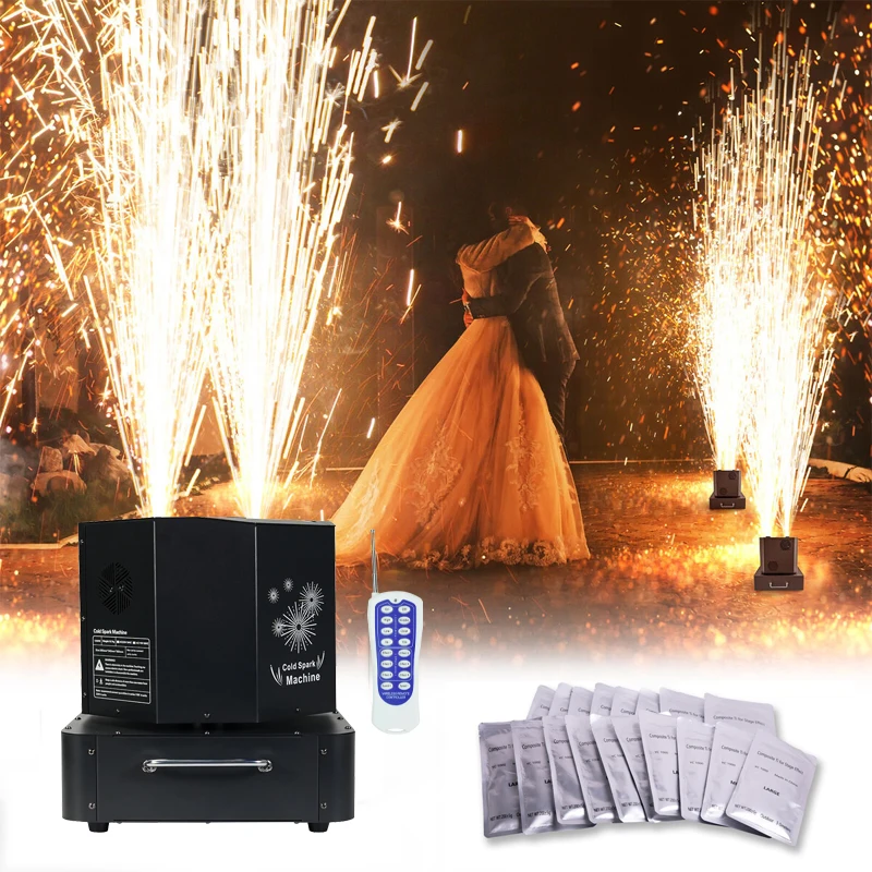 Liuyang 1300W 360 Rotation Moving Dual Double Head Cold Sparkler Spinning Cold Spark Machine Spin Fireworks Stage Machine