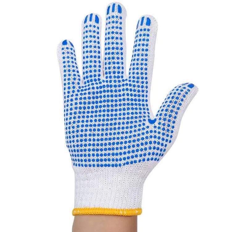 SHUOYA Cheap Good Quality Glove Work Man Point Gloves Cotton with Pvc