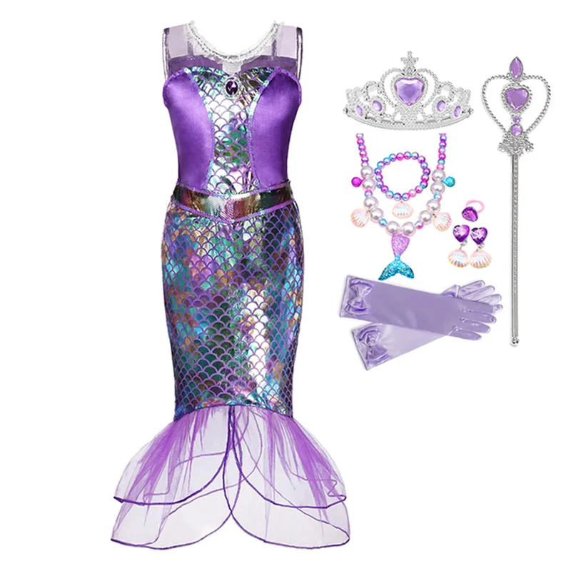 Summer Girls mermaid swimsuit Kids Dress Cosplay Costumes For Baby Girl Dress Up Costumes Stock