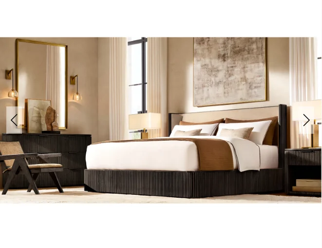 Luxury bedroom bedside furniture antique oak wood nightstand