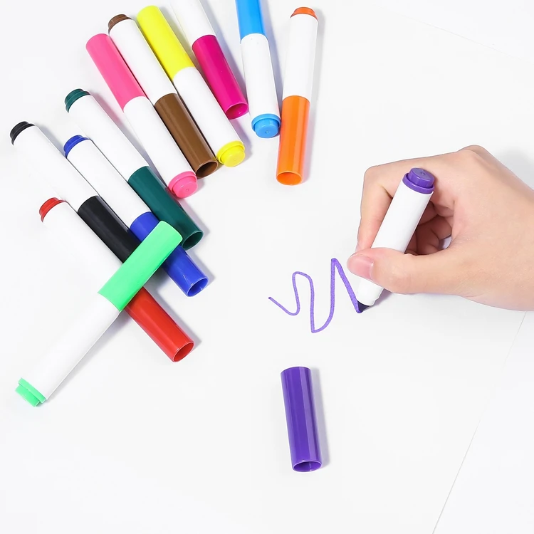 Custom Kids Mini Washable Water Coloring Thick Flexible Tip Water Pen Art Markers with Custom Logo