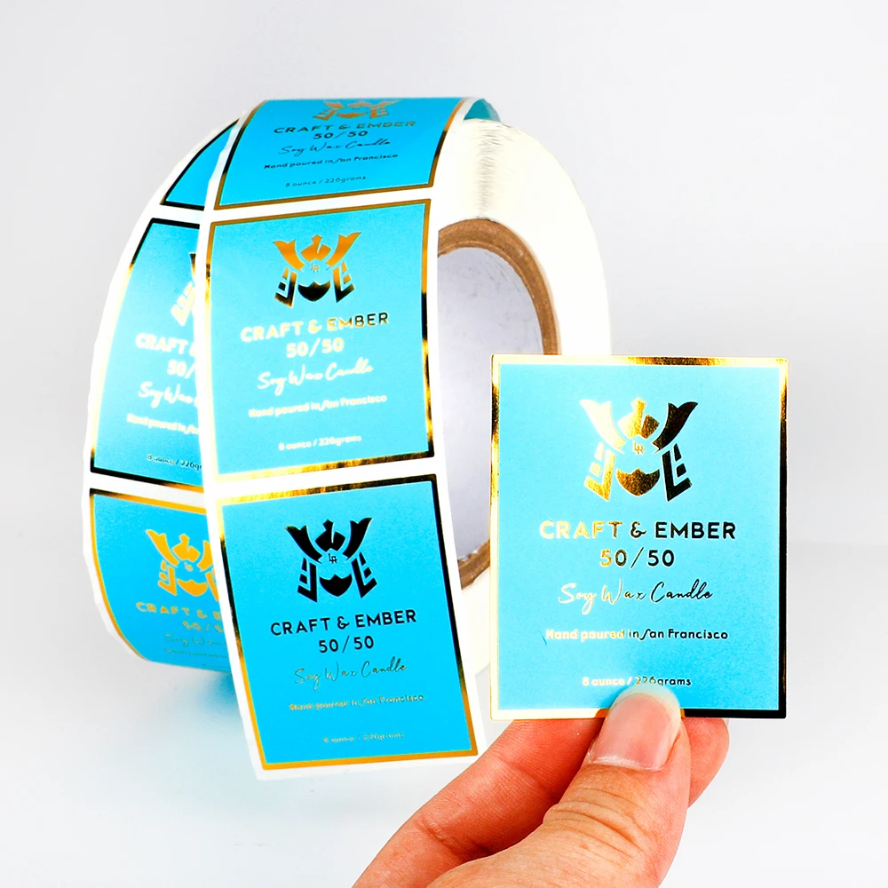 Custom Printing Logo Luxury Waterproof Packaging Bottle Gold Foil Labels Roll Etiquette Alimentaire Stickers For Food Cosmetic