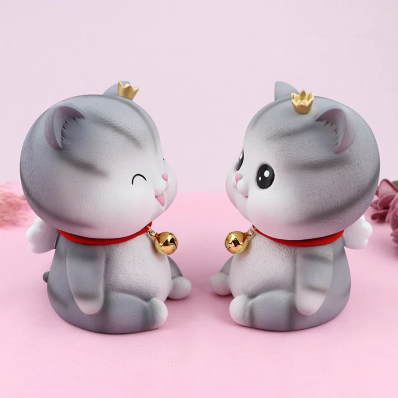 Wholesales New Cute Cat Piggy Bank Home Desktop Decoration Money Boxe Kids Present Kitty Coin Saving Bank Cartoon Money Jar