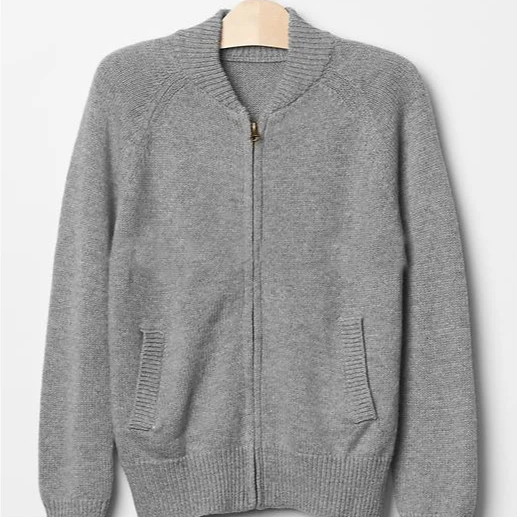 Guangzhou custom sweater supplier ODM mock neck full zipper fancy school cardigan men sweater knit bomber