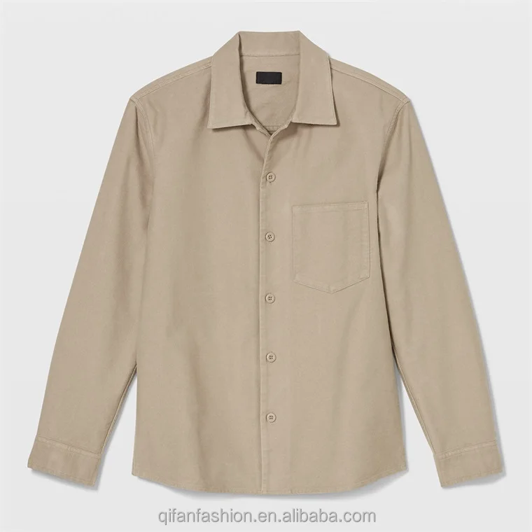 Custom heavy twill canvas overshirt moleskin shirt jacket for men