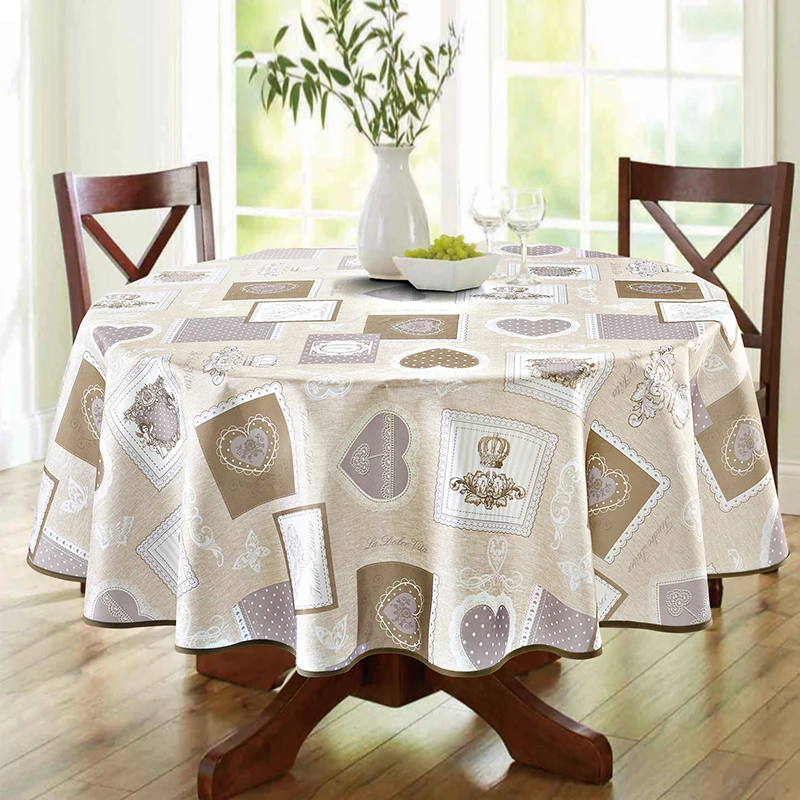 Chinese Manufacturer polka dots heart shaped party table cloth for home party decor with customize logo