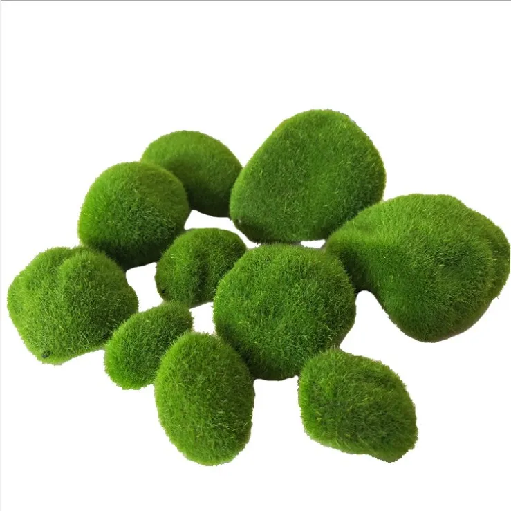 Simulated Rock Moss Grass Ball Decoration Ornaments Plants Artificial Moss Green Natural Moss Ball,shrubs Indoor Decoration