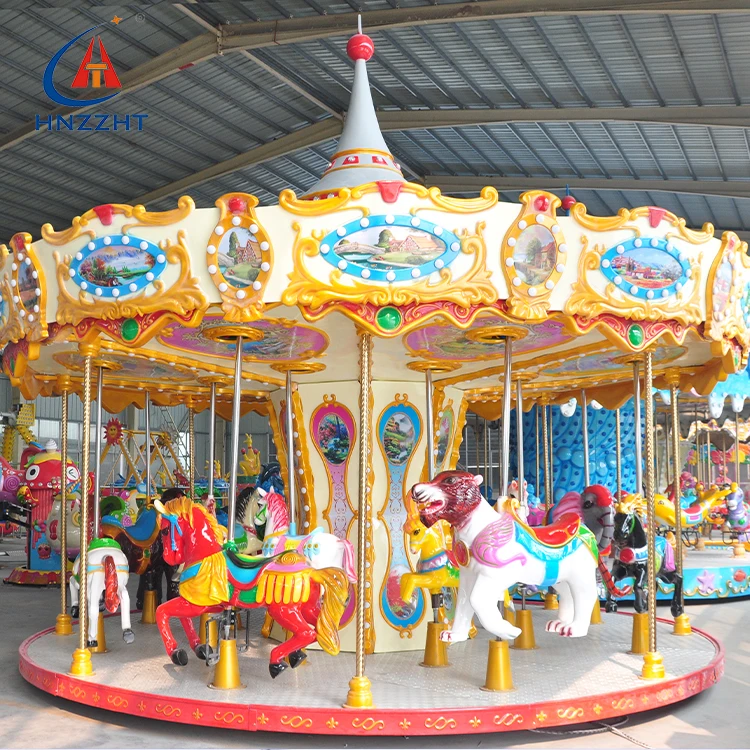 Hot sale carousel horse ride  theme  amusement park rides equipment playground merry go round for sale