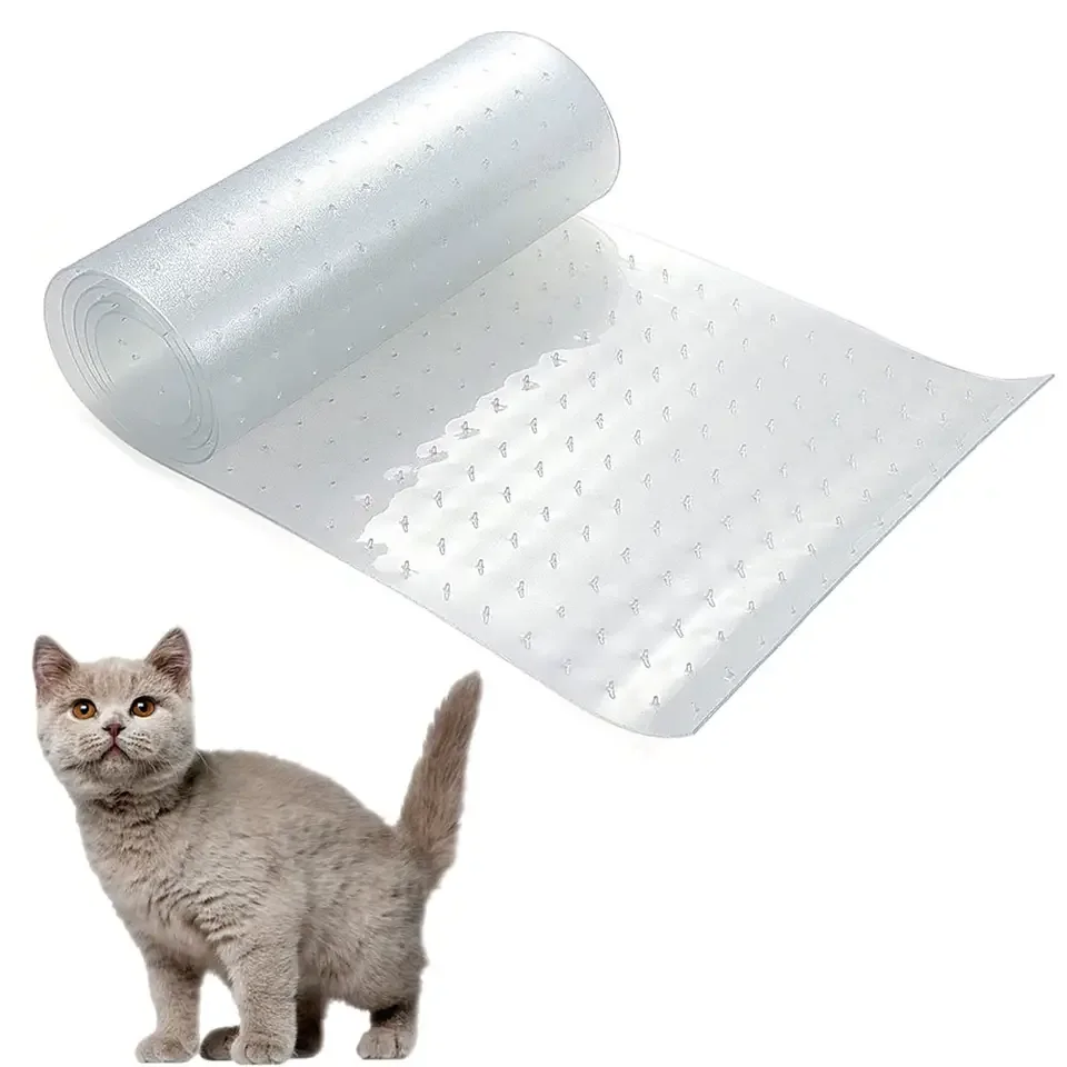 Cat Carpet Protector, Heavy Duty Plastic Pets Scratch Stopper for Carpet, Easy to Cut
