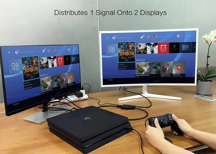  HDMI 1 4 сплиттер 1x2 в 2 выхода усилитель Коммутатор Концентратор поддержка 4KX2K 3D 2160p 1080p (HDMI