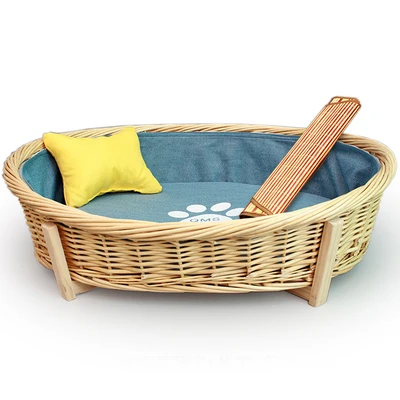Cheap Wicker Dog House Cage Rattan Basket For Pet Rattan Pet Basket