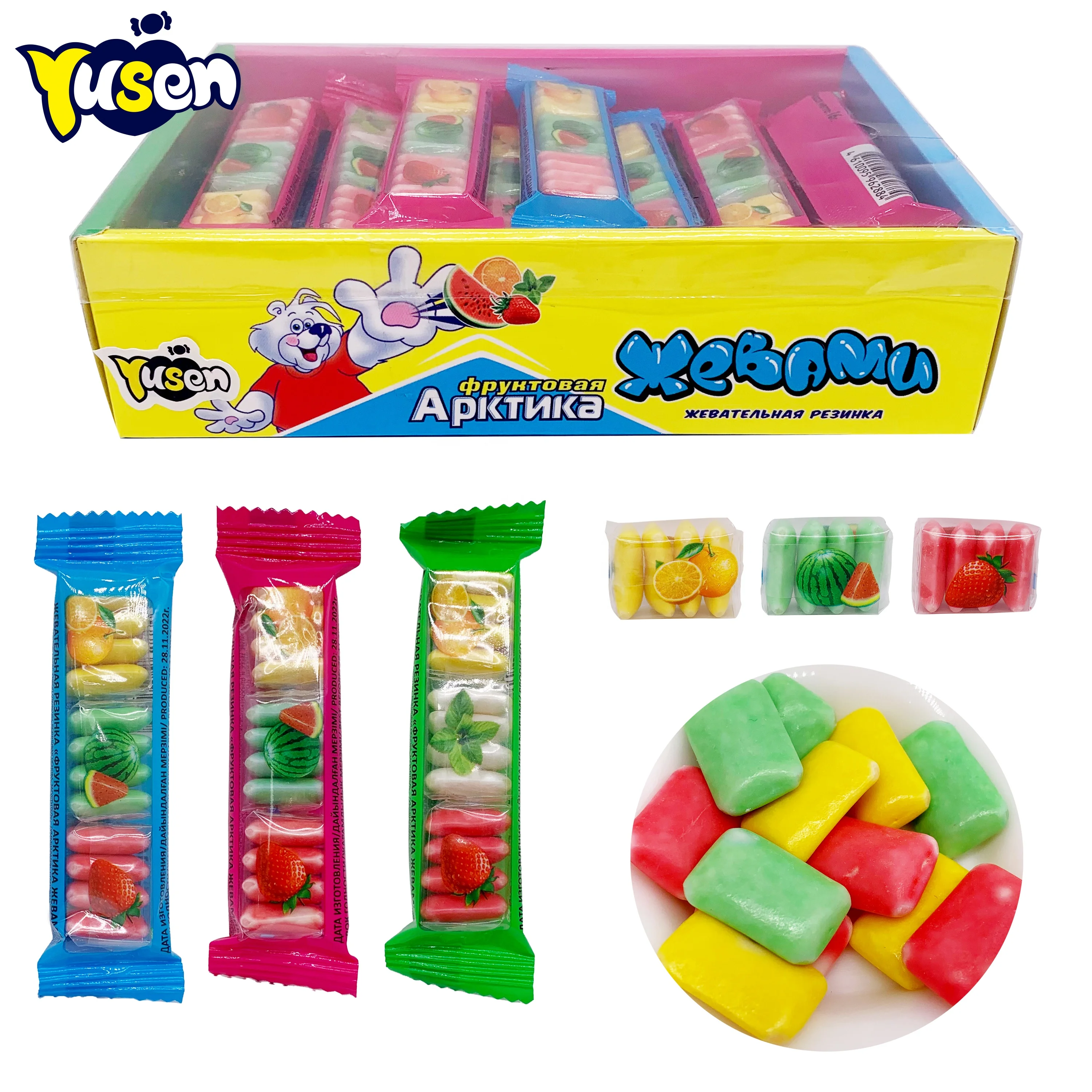 New Arrival Mini Fruit Flavored Chewing Gum Colorful Bubble Gum Candy Kid-Friendly Halal Gum