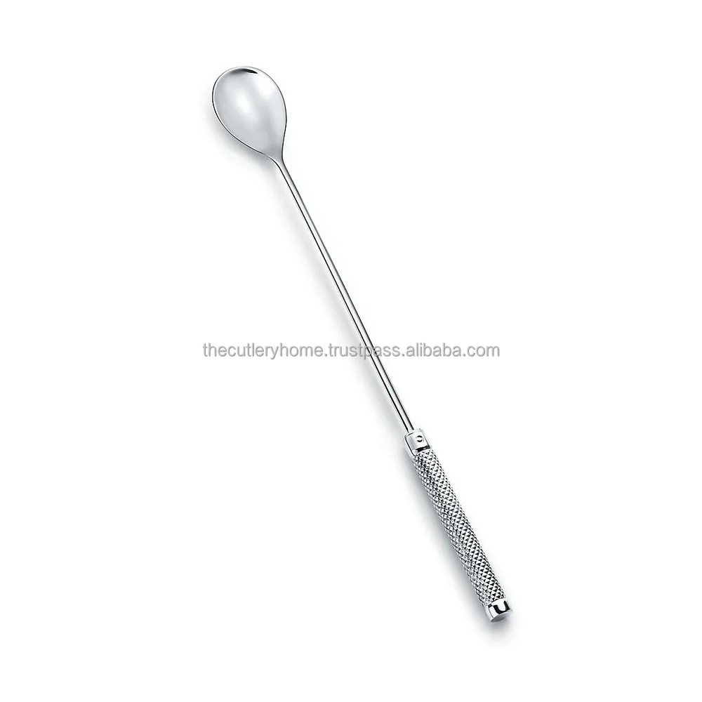 Gold polished Long Handmade Brass Middle Twisted Handle Inexpensive Bar Spoon Design high quality Bar Spoon