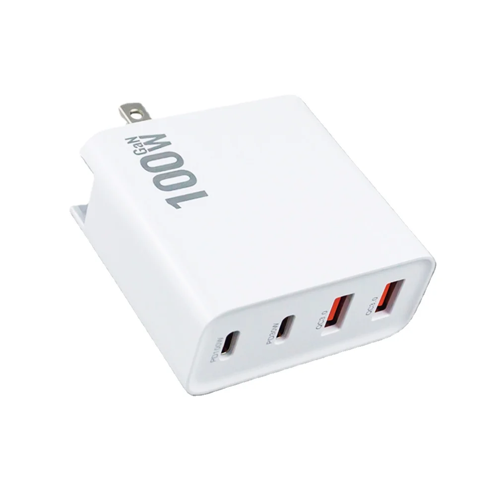 100W  Charger Convertible Plug Folding Pin Dual USB PD for Notebook High Power Fast Charger
