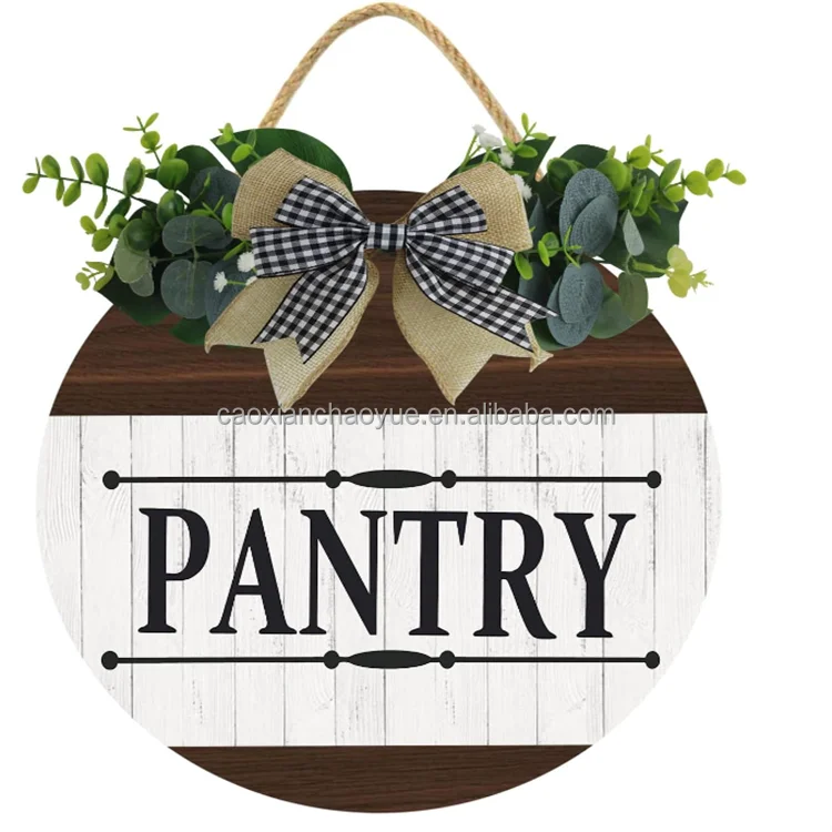 Creative Wooden Plaque Wood Craft Hanging Sign for Front Door Decoration
