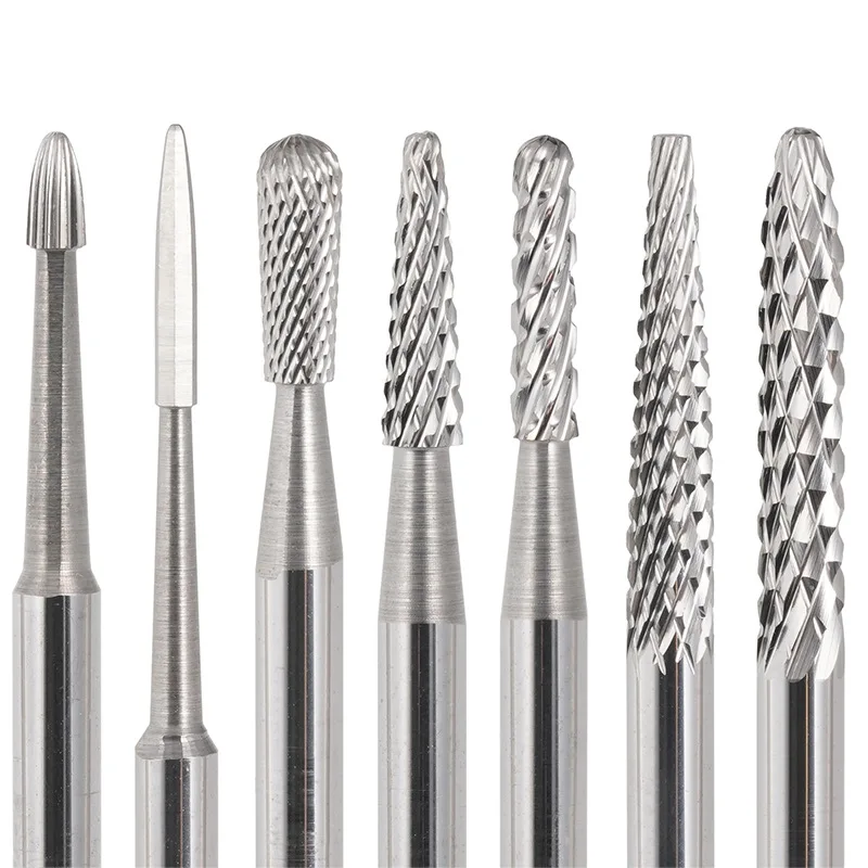 Nail File and Buffer Set Alloy Drill Bits for Small Pockets Tungsten Carbide Grinding Heads for Pre-Treatment