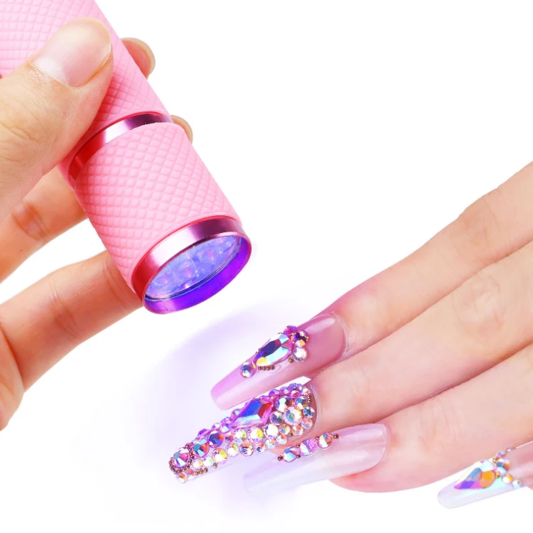 2022 Gel Curing Lamp Nail Polish Cure Light Mini Fast Nail Dryer 9 Led Uv Light Flashlight Mini Nail Lamp