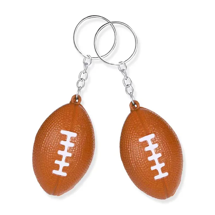 Factory Wholesale Custom Logo Mini Basketball Football Baseball Golfball Pu Anti Stress Ball with Keychain