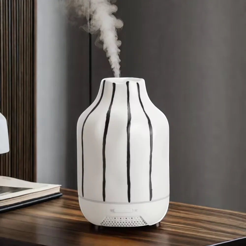 White Luxury Ceramic Aroma Diffuser Electric Air Fresher Home Fragrance Machine for Bedroom Scents
