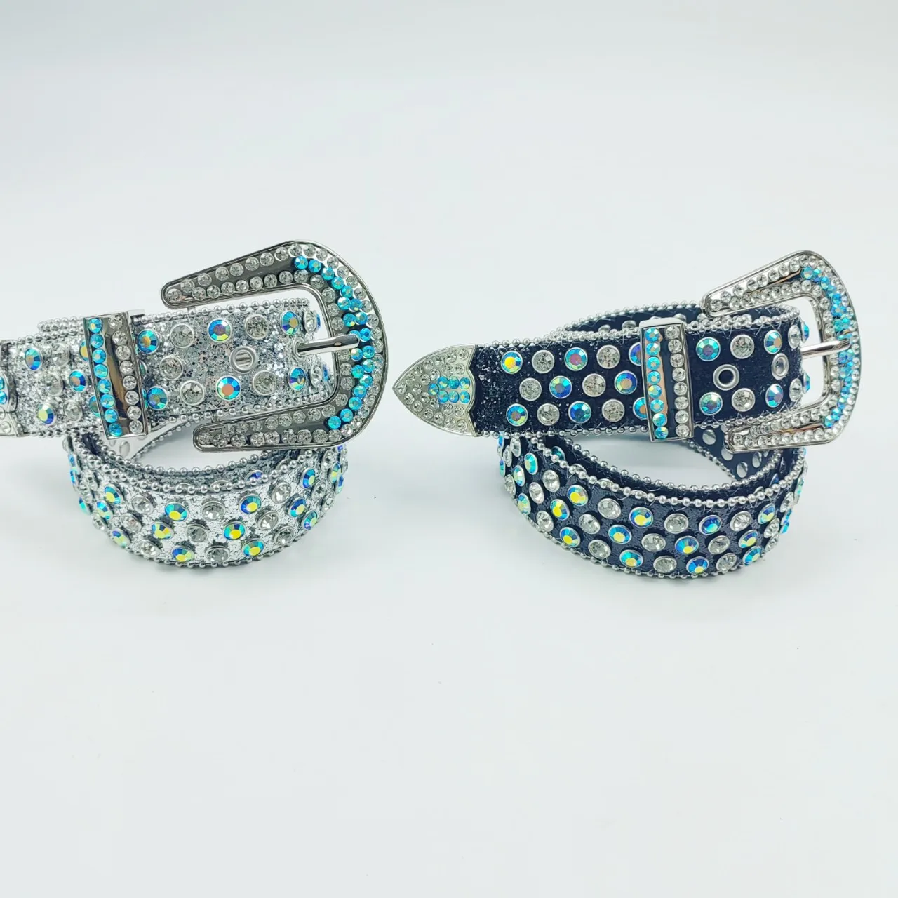 Fashion hot sale  rock  star big buckle leather rhinestone belt luxury designer women Bling Bling white diamond belts