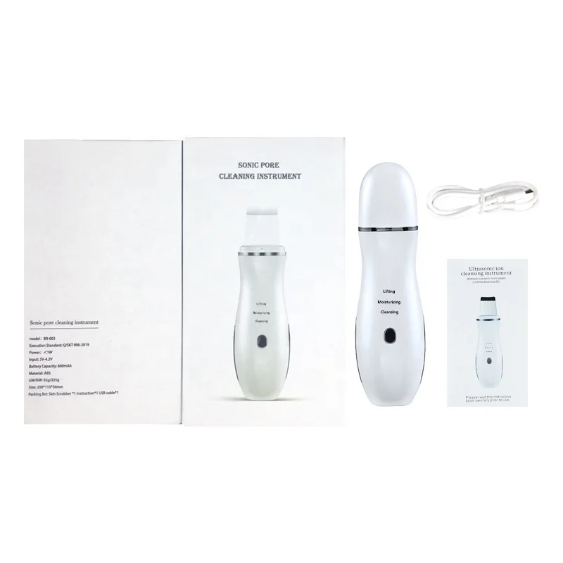 Facial EMS Electronic Micro Stimulating Skin Peeling Pore Cleaning Ultrasonic Skin Scrubber Spatula