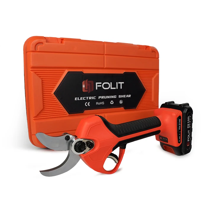 OEM Support professional class 40mm cutting progressive finger protection 21V 2000mAh battery electric cordless pruning shear