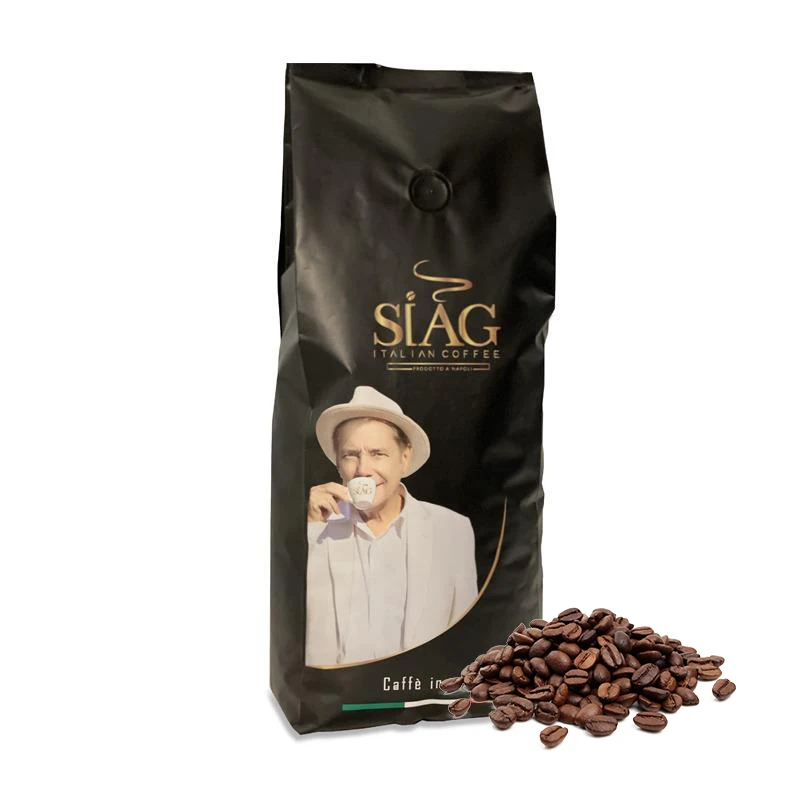 
1 Kg Packaging Whole Bean Coffee Wholesale Italian Arabica & Robusta Roasted Coffee Beans 