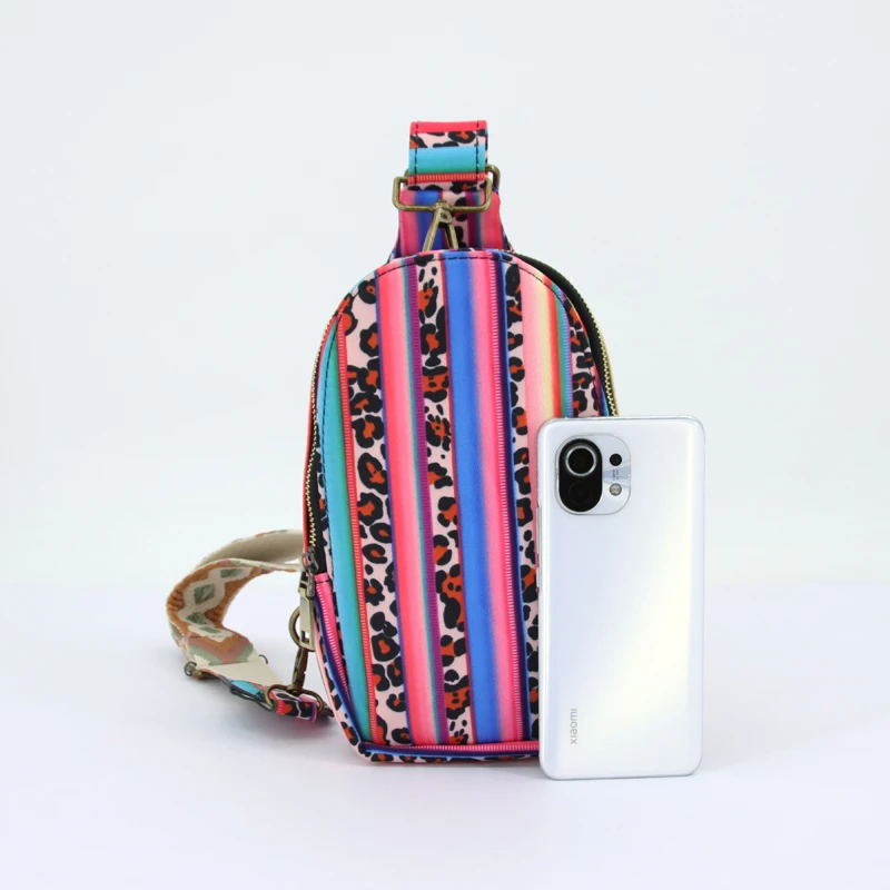 OEM print logo outdoor stylish PU Leather waterproof bum bag running women sport waist fanny pack