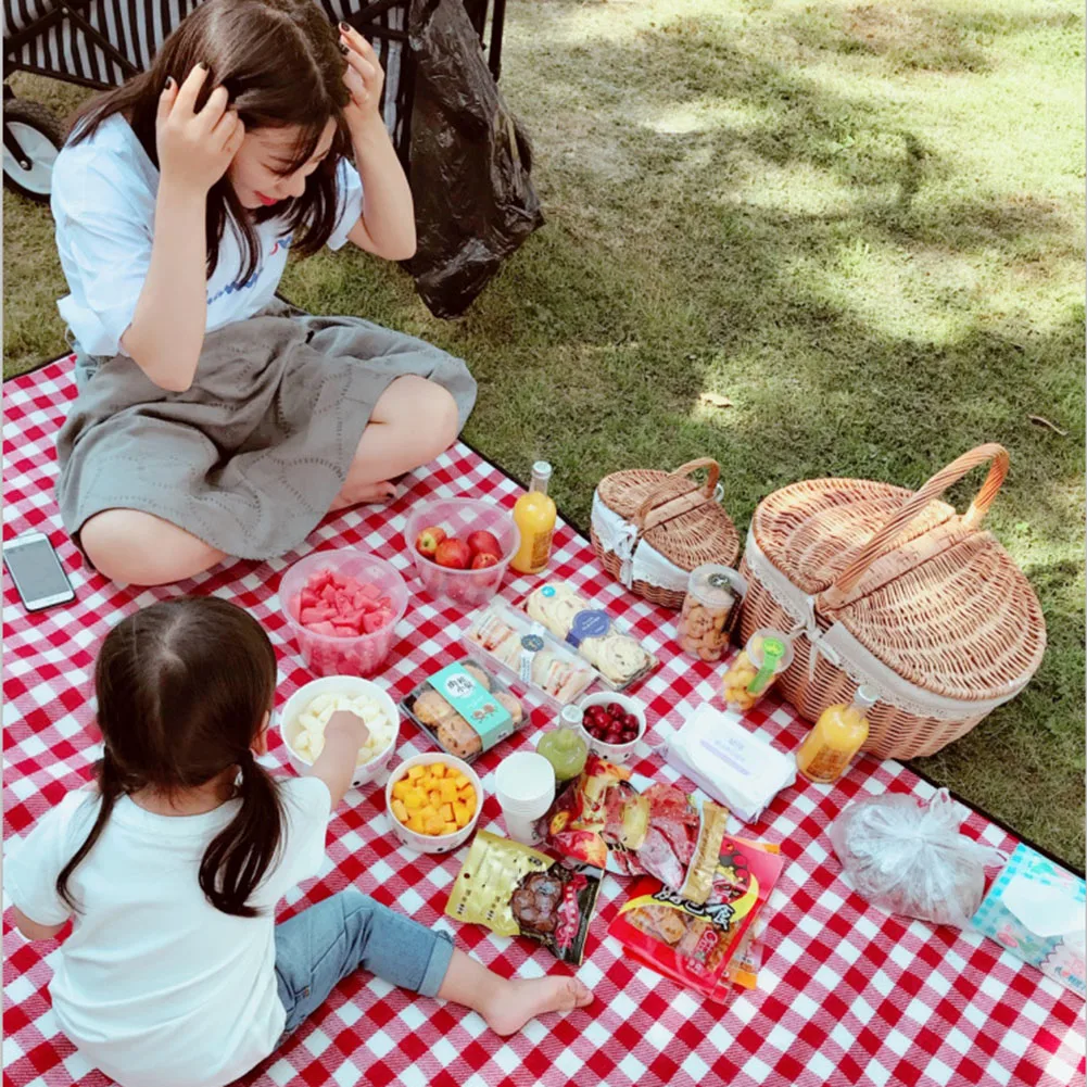 Retro Wild Natrual Rattan Storage Baskets Wicker Suitcase for Makeup or Travel or Picnic