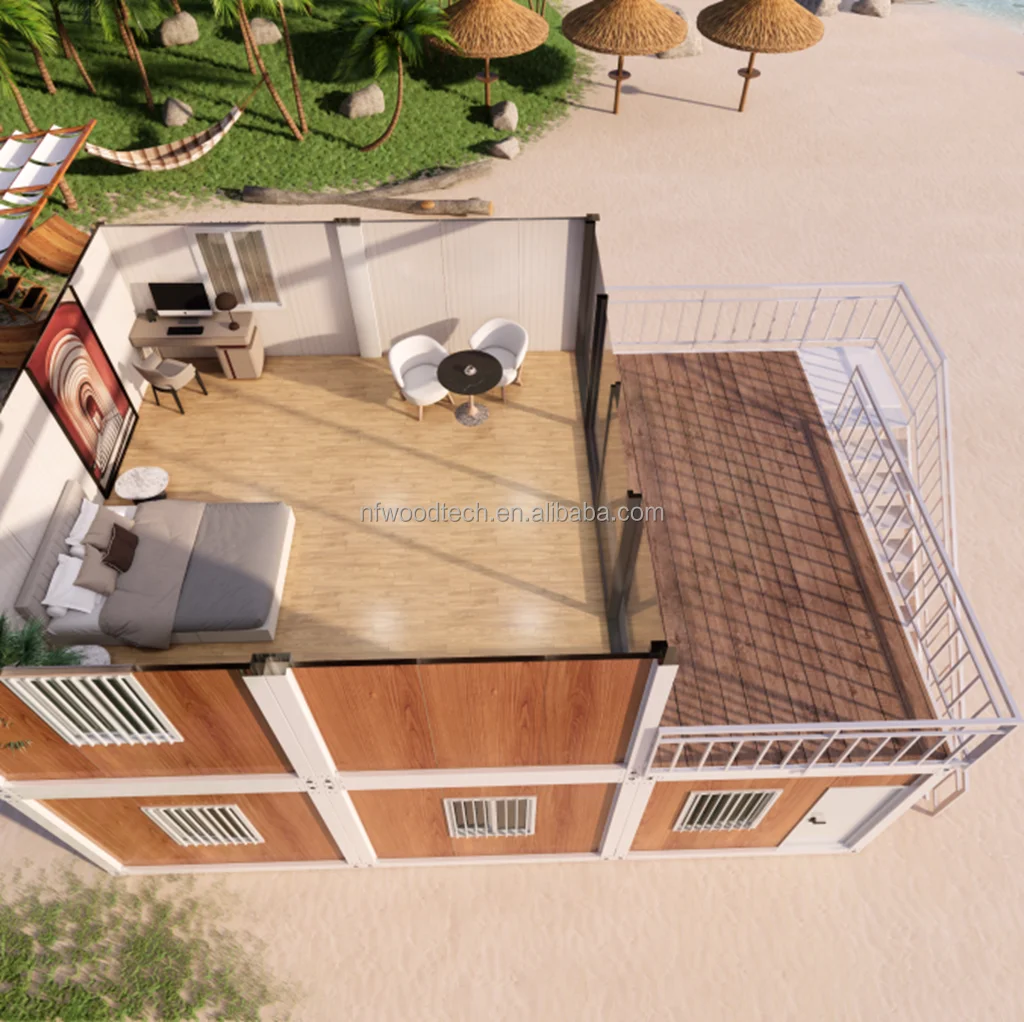 Wooden appearance cabin garden prefabricated house Camp Prefab Capsule House Prefab Homes for sale