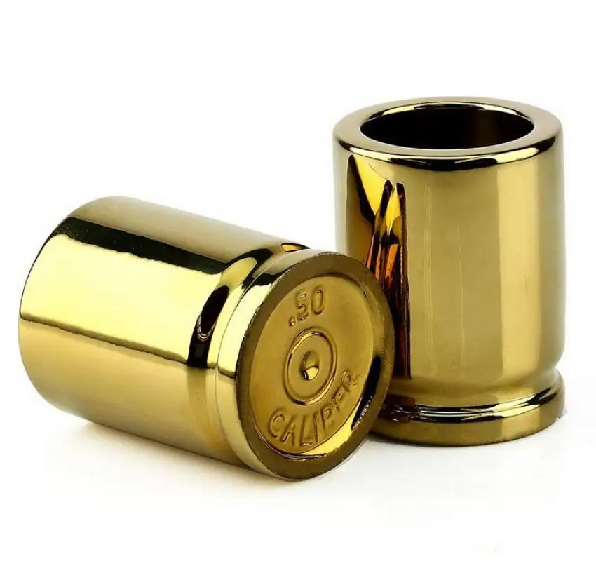 50 caliber small glass set of 2 small glass shaped like bullet shells (Food grade PP )